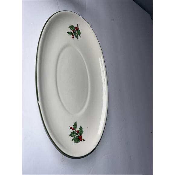 Cuthbertson Original Christmas Tree Wide Green Band Gravy Boat With Plate VNT - Picture 4 of 8